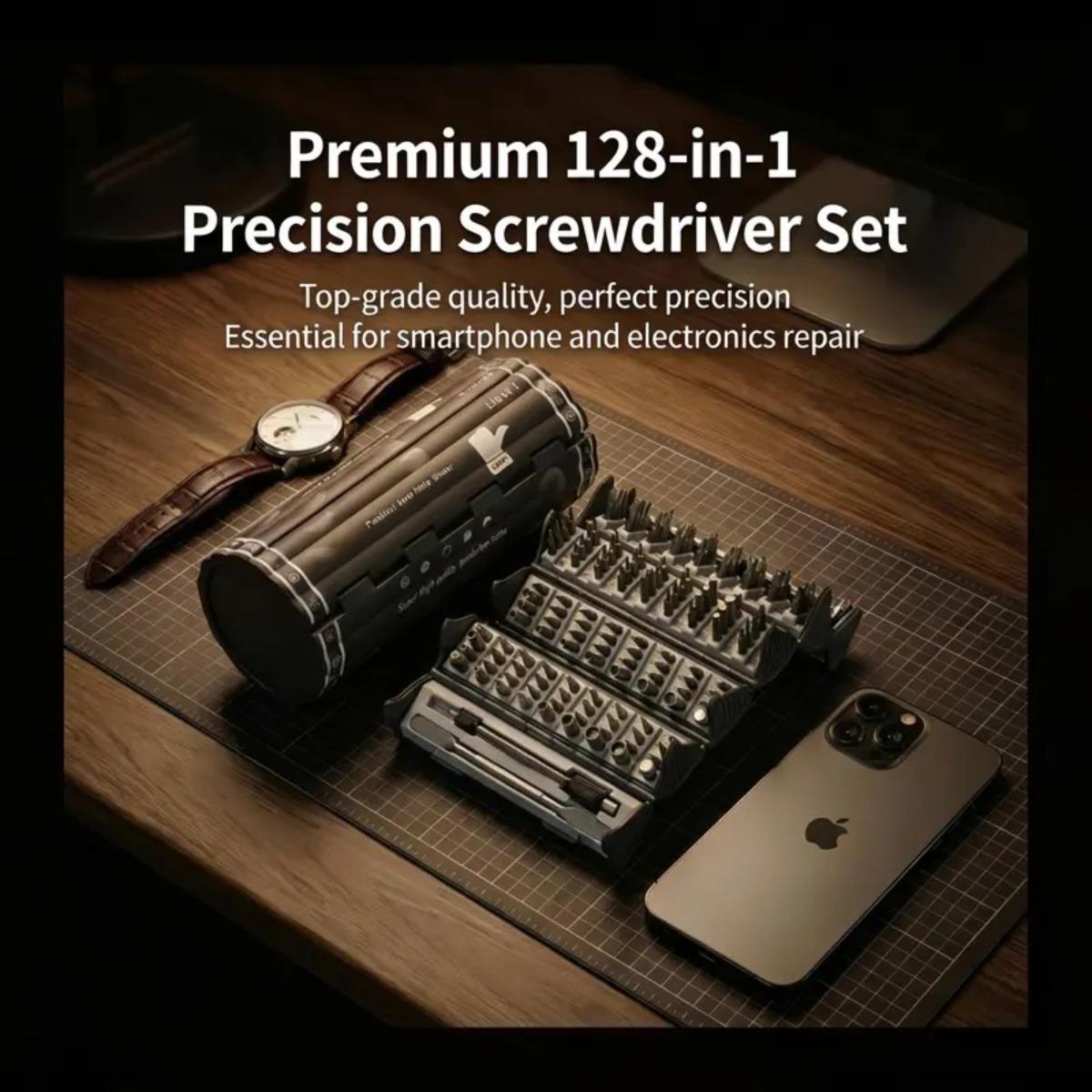 128-In-1 Magnetic Precision Screwdriver Set, Bamboo Stick Design Multi-Functional Home & Office Repair Tool, Perfect Valentine's Day Gift for Boyfriend Husband #GLOBAL PICKS Kit car Removal Portable