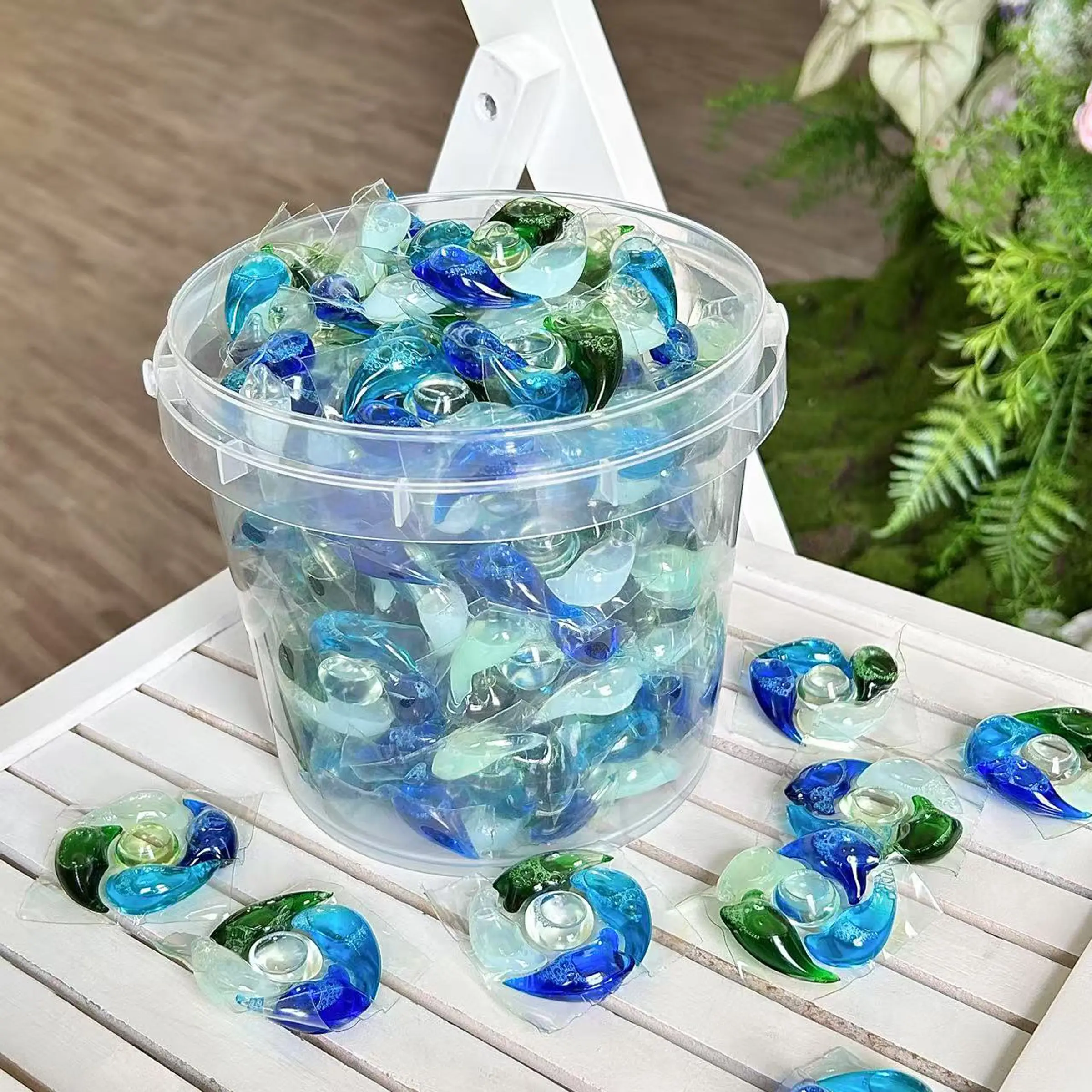 30/60/90pcs All in one Ocean Breeze Blue laundry pods, Laundry Clean Pods, 5-in-1 Liquid Laundry Detergent Pods, Fights Stains, Brightens Colors & Leaves Clothes Smelling Fresh, Cold Water Safe, HE Laundry Pods