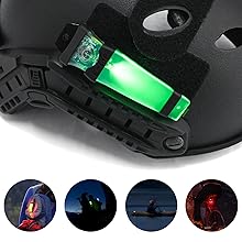 Tactical Helmet Light, Personal Identification Marker Survival Safety Signal Light with Constant/Strobe Task Lamp for Hunting Fishing Hiking Cycling