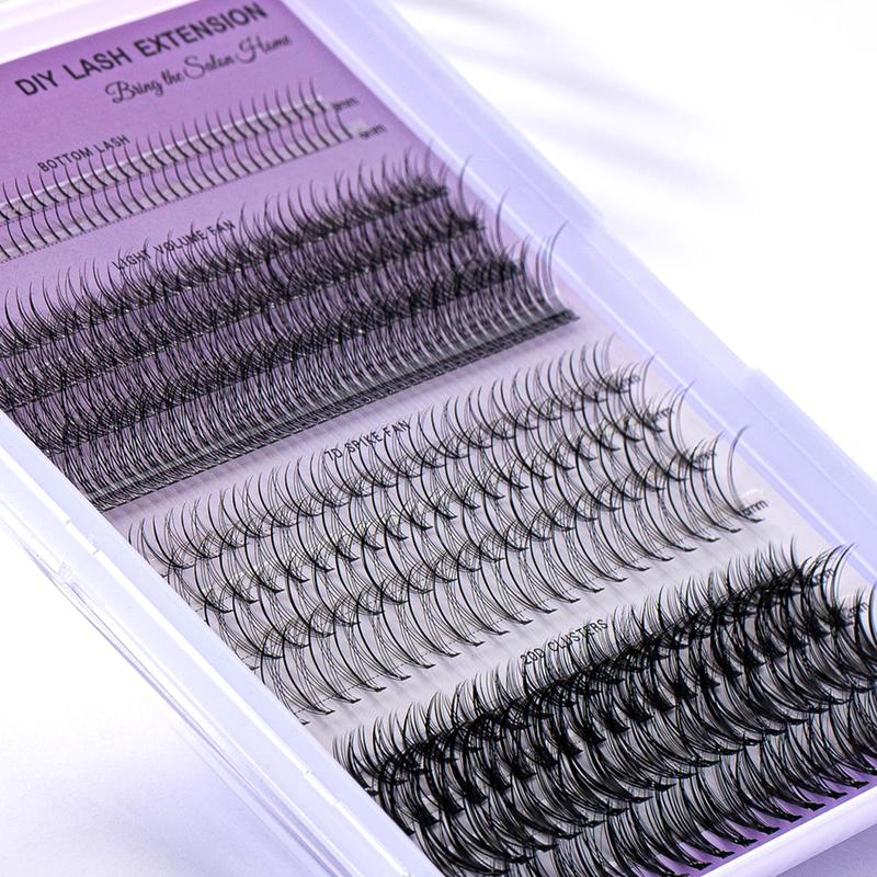 Mixed Styles Individual Eyelash Clusters False Eyelashes, DIY Eyelash Extensions, 1 Set Including 400pcs/box Natural Curl Eyelashes & Glue & Remover & Tweezers, Eye Makeup Enhancement False Eyelashes for Women & Girls, Fall Gift, Christmas Gift