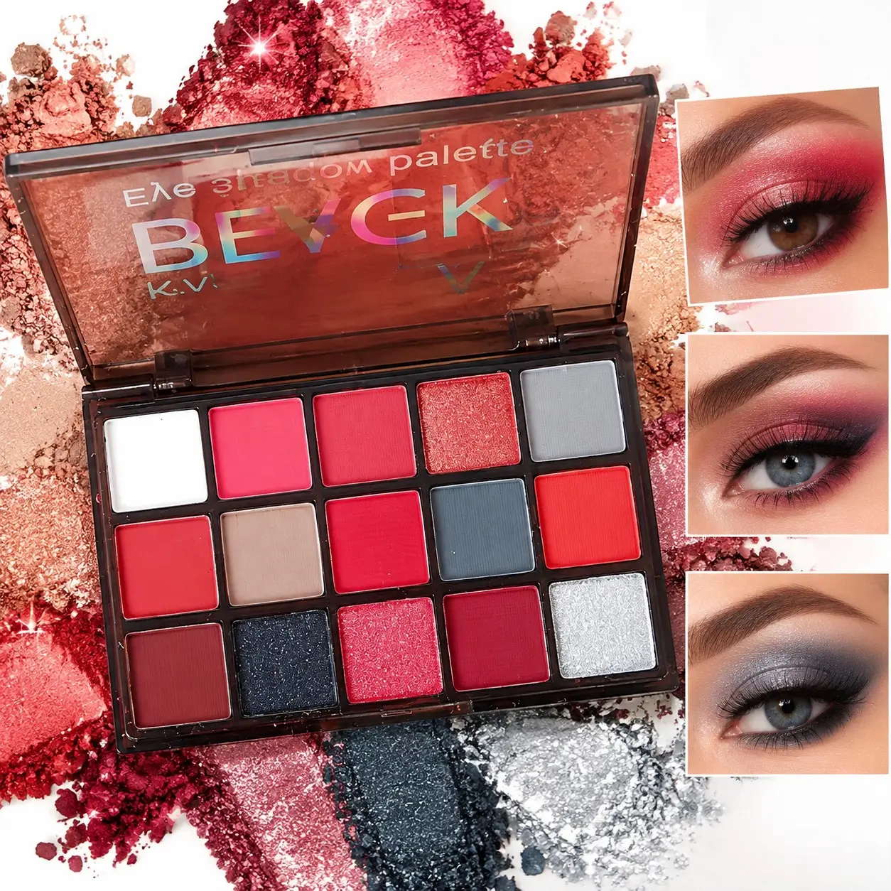 15 Color Smoky Eye Shadow Palette, Matte Silver Glitter Cold Wine, Perfect for Halloween, Cosplay, Party Gothic Witch Makeup