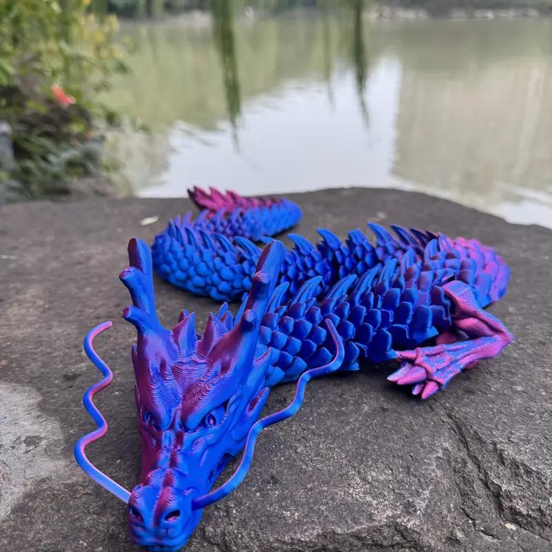 3D Printed Dragon Model, 1 Count Colorful Desktop Decoration, Home Decor Ornament, Perfect Holiday Gift, Office Desktop Ornament, Collectible Room Decor