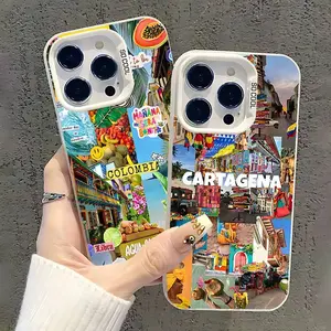 C-Colombia Summer Latina Phone Case For iPhone 17,16,15,14,13,12,11,Pro,XS,Max,Plus, Samsung Galaxy S26 S25 S24 S23 S22 White Candy Matte Shockproof Cover
