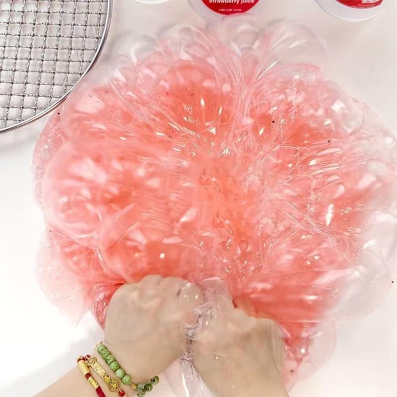 300ml Bucket  Fruit Flavor Extruded Bubble Gel Transparent Fake Water Children's Non-toxic Mucus Decompression Crystal Mud Gift