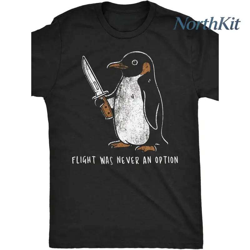 Mens Humor Graphic Top Sarcastic Penguin Street Style Design Soft Breathable Relaxed Fit Birthday Gifts for BF Menswear Tshirt Minimalist Sarcastic Apparel All Year Stitch Reinforcement, Loose, Round Neck, Shorts, Outerwear, Streetwear, Tee, Casual, Fabri
