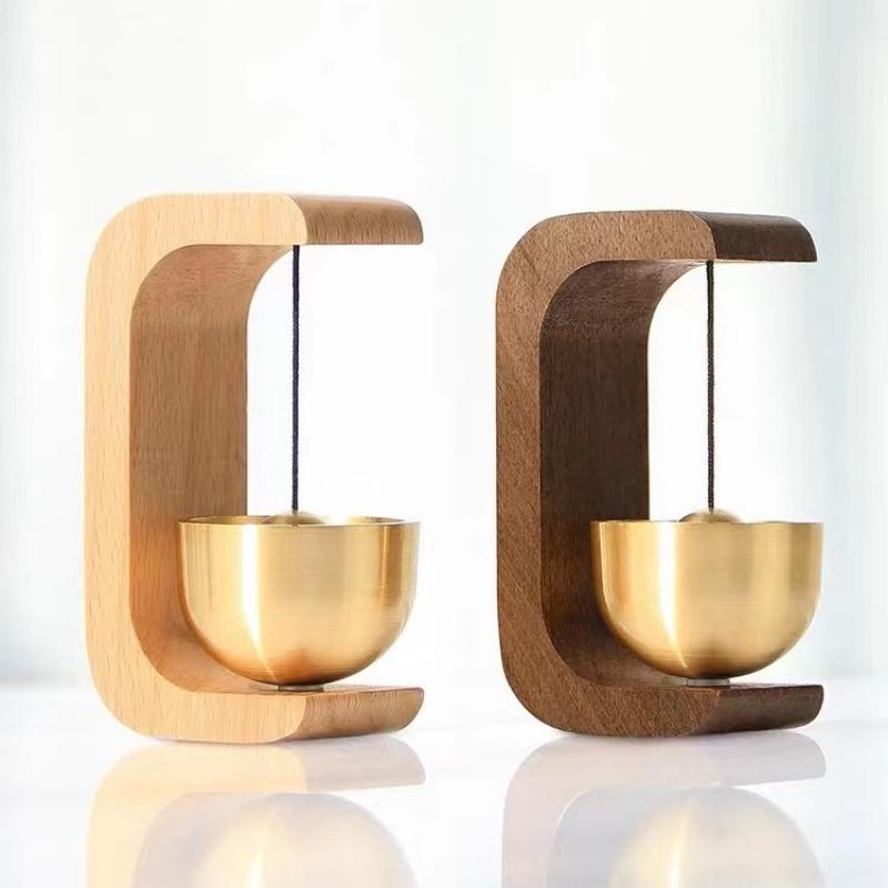 Dopamine Wireless Wooden Wind Chime C-Shaped Doorbell – Suction Cup Entryway Doorbell, Housewarming Hanging Ring Ornament, Atmospheric Entrance Decor, Perfect Home Decor Accessory, High-Appearance Holiday Gift
