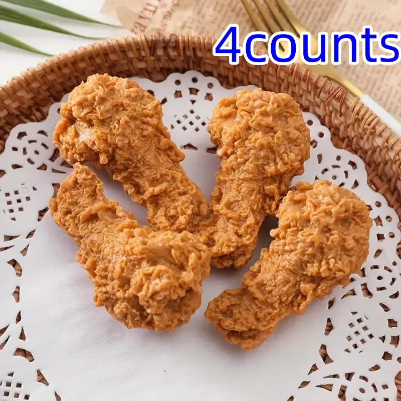 4pcs Realistic Fried Chicken Legs Decor, Kitchen Decoration, Party Display, Photography Props, Restaurant Food Model, Home Decor, Event Setup, Decor Figurine, Decorative Figurines
