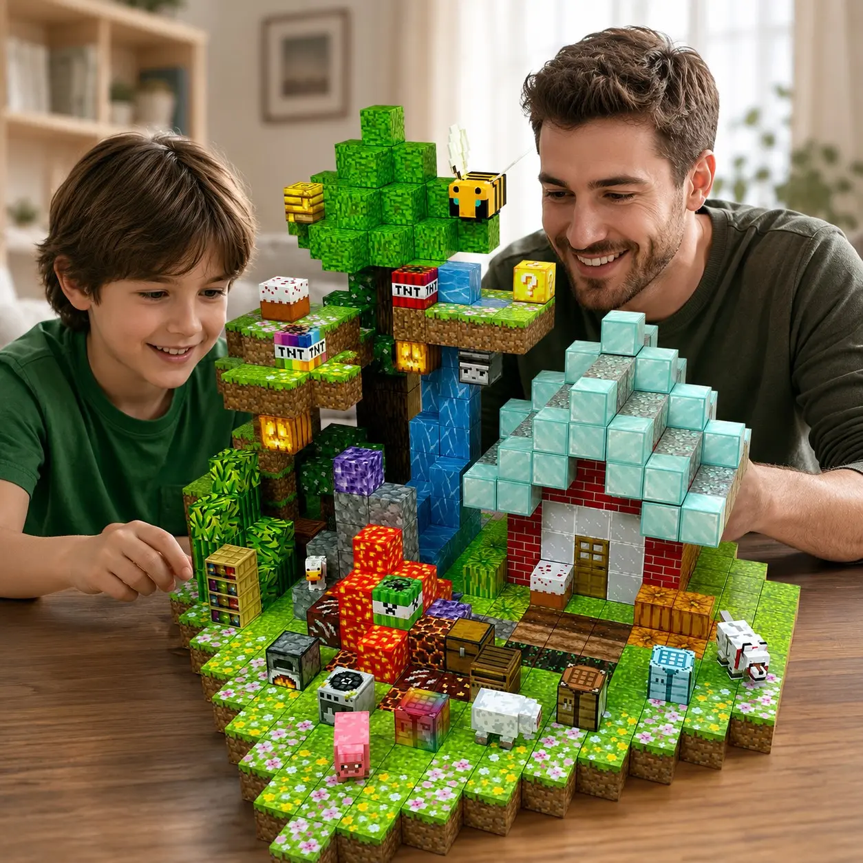 500pcs Magnetic Pixel Blocks Set, Kids DIY 3D Puzzle Stem Toy, Creative Building Blocks, Magnetic Building Cubes, Choking Hazard Warning, Ages 6+, Unisex Gift