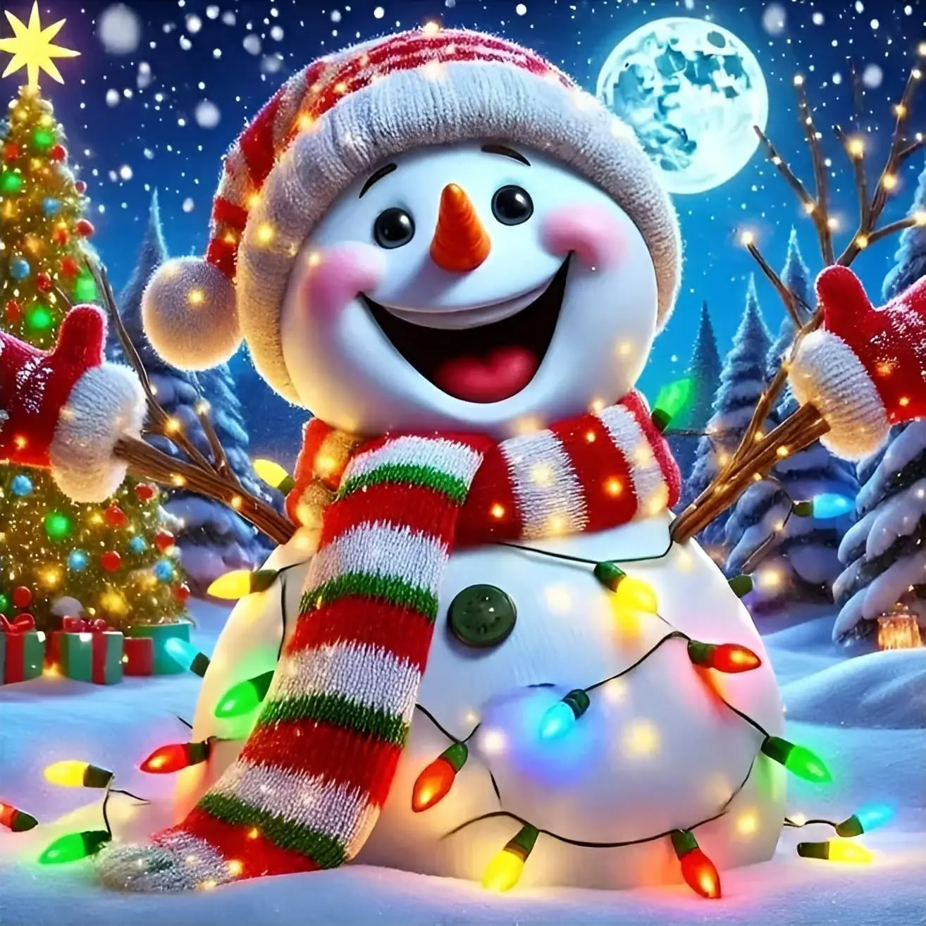 Adult Christmas Snowman Diamond Art Kit, 5D Diamond Painting Kit for Beginners, DIY Full Round Drill Diamond Dot Gem Art Kit, Suitable for Adult Home Wall Decor, Multiple Sizes: 7.87 X 7.87 Inches, 11.8 X 11.8 Inches, 15.7 X 15.7 Inches, 19.69 X19.69