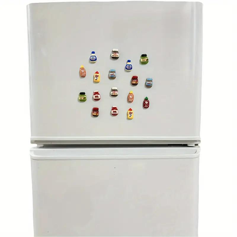 Cartoon Sauce Bottle Design Fridge Magnet, 8 Counts/set Cute Decorative Fridge Magnet,  Kitchen Decoration for Home Dining Room