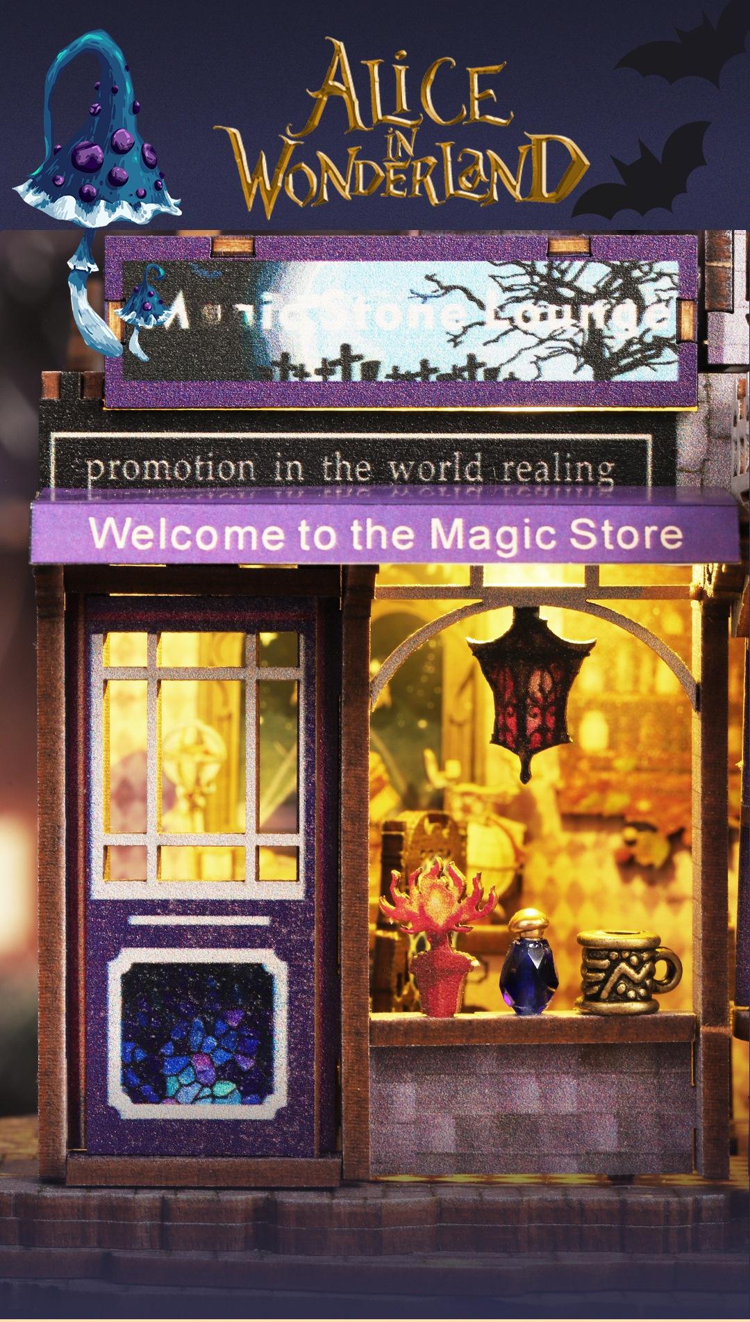 Magic Gate DIY Book Nook Kit - 3D Wooden Puzzle Miniature House with  Light| Enchanted Library Bookshelf Decor| Perfect Creative Gift for Hobbyists & Magic Fans