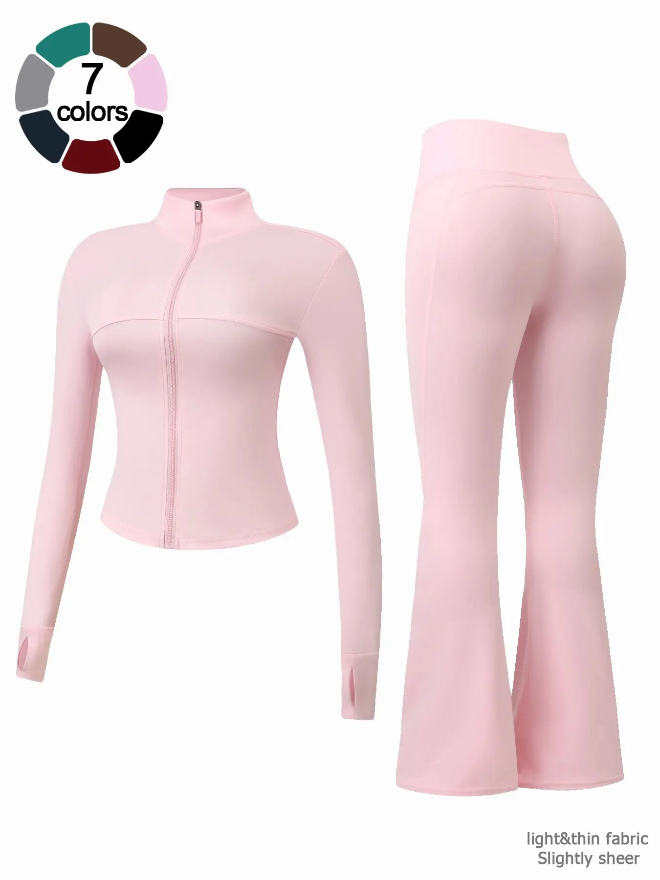 Women's Two-Piece Basic Solid Loungewear Set with Long Sleeve Zipper Jacket and Wide Leg Pants, Perfect for Travel and Home Comfort, Casual Fashion Sleepwear