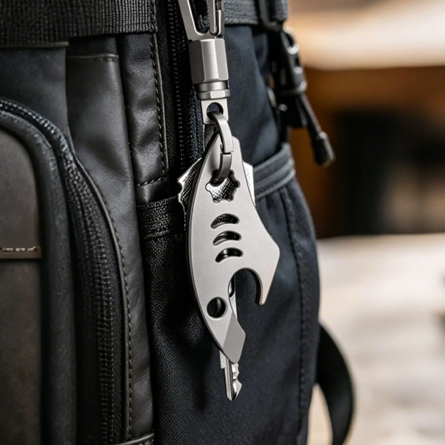 Titanium Key Ring Accessory, Edc Tool, Mini Model, Slot Wrench Function, Opening Tool, Bottle Opener, Essential Gear