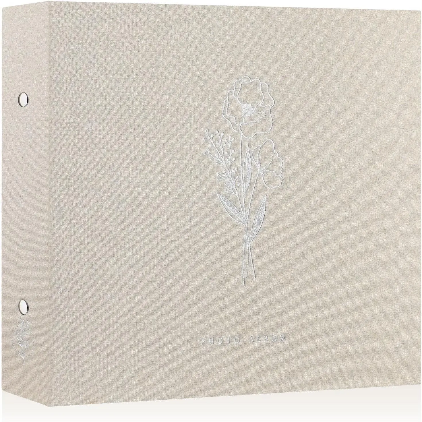 12x12 inch Scrapbook Photo Album, Linen Cover Archival Acid Free Top Load 3 Ring Binder Folder Photo Book 12 x 12 with 30 Plastic Sleeves 60 Pages (Beige)