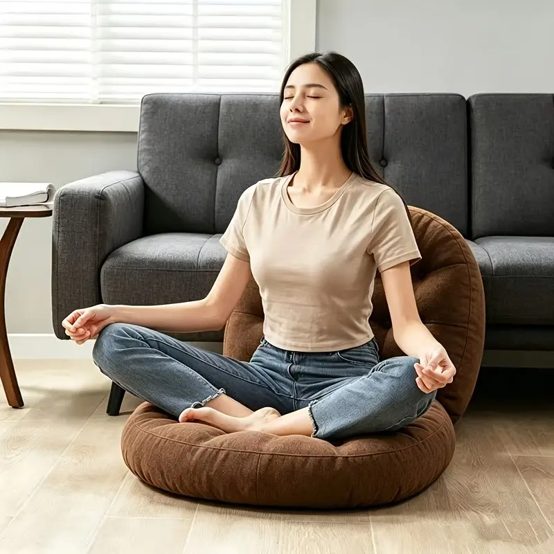 Japanese Floor Cushion, Outdoor Seat Pad, Thick Round Zazen Mat, Meditation Cushion, Yoga Pillow, Comfortable Rebound