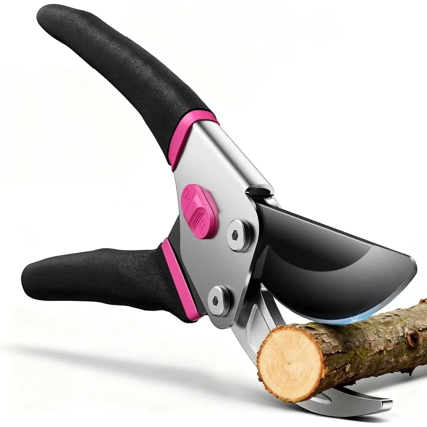 8.5 in Ambidextrous Ergonomic Bypass Pruning Clippers (VT-C800) - SK5 Steel Non-Stick Teflon Coating Ever-Sharp Blade, Jam-Proof Spring, Thumb Lock, 1-Handed Operation, Arthritis-Friendly Weak Hands Heavy-Duty Garden Tool for Roses,Vines