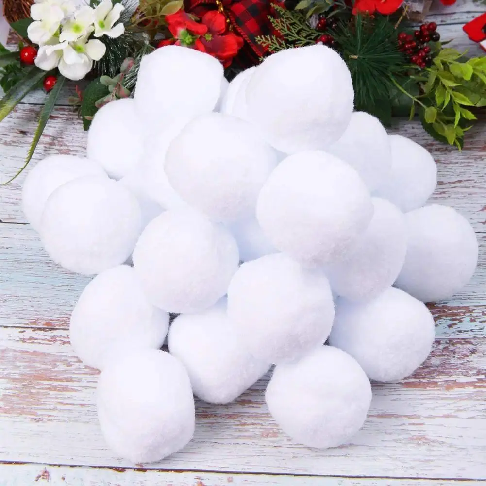 50Pcs 7cm Indoor Realistic Fake Soft Snowballs For Fight Game Christmas Fun Kids Educational Toys For Children Gift Winter Game