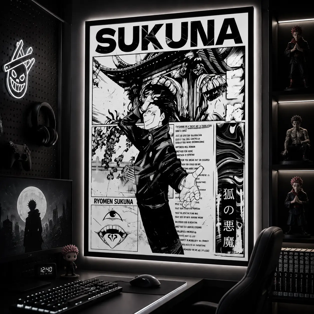 Sukuna Jujutsu Kaisen Anime Manga Poster, Sukuna Wall Print