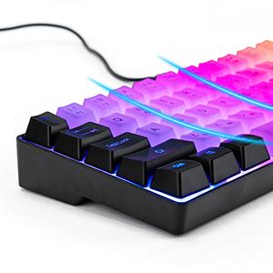 Mini RGB 60% Gaming Keyboard, 68 Keys Small Compact USB Wired Rainbow Light Up Backlit Gaming Keyboard for Xbox PS4 PS5 PC Laptop Gamer(White-Black)