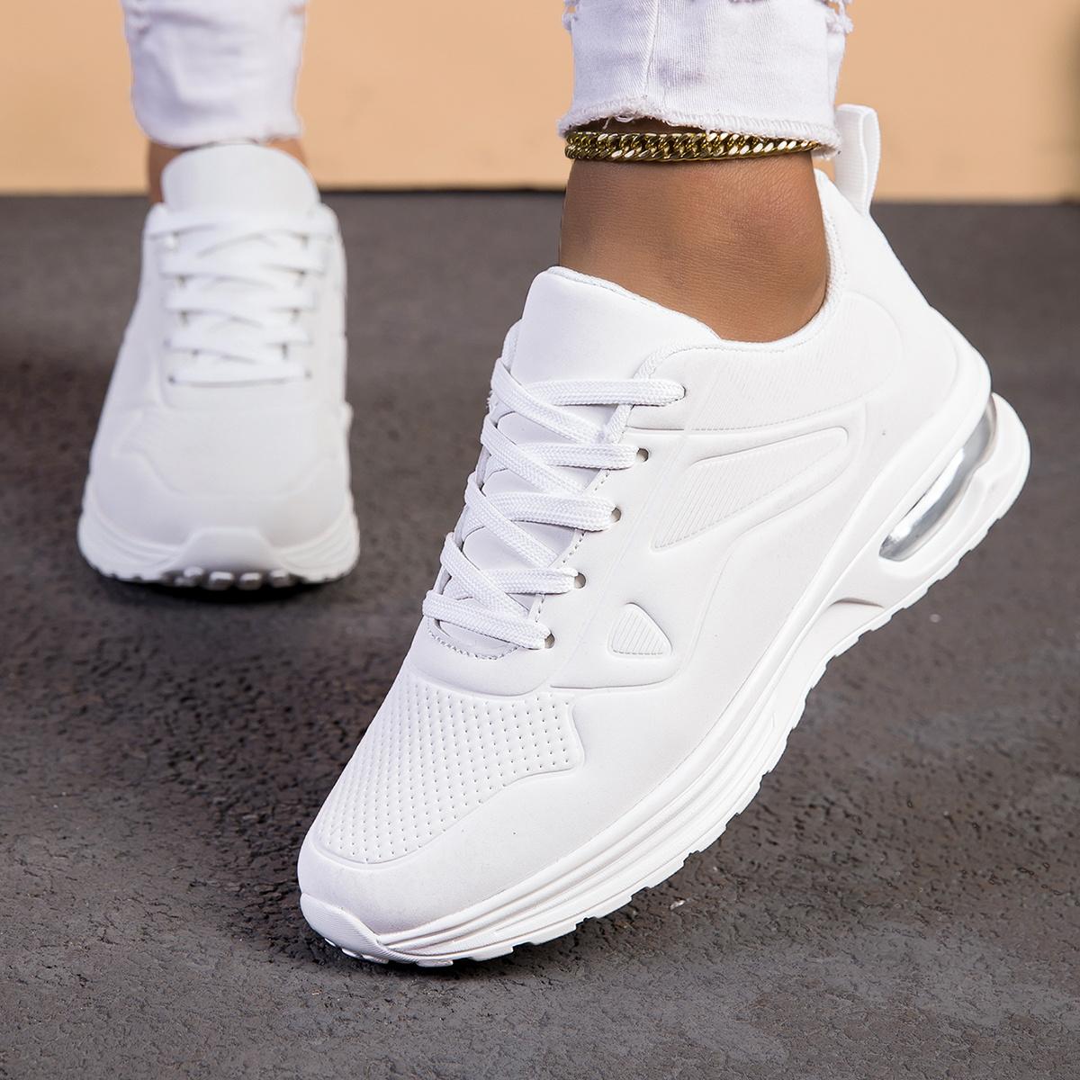 Women's Fashion Cushion Running Shoes - Shock Absorbing Breathable Lace-up Sneakers with Ergonomic Design, Women's Casual Sports Shoes, Non-Durable Wear-resistant Structure, Women's Fashion Low-top All-season Outdoor Walking Shoes, Cushion Shoes.