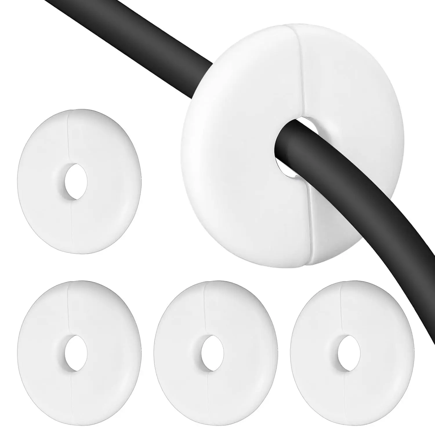 4 count Wall Grommets for Cables, Wall  Pass Through Accessories  Grommets Routing Kit for Ethernet Cables Wall Bushing Feed Through Organizing Protecting Cord