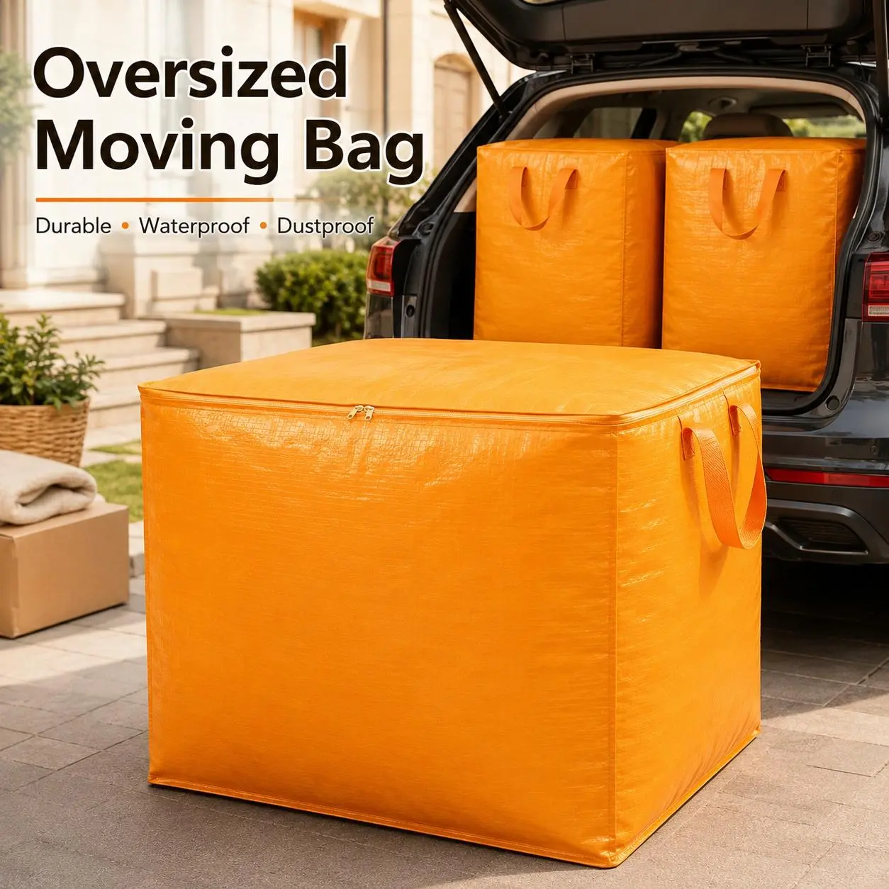 400L / 105.67 Gal Extra Large Moving & Storage Bag, Thick Durable Dustproof Organizer for Clothes, Bedding, Dorm, Moving & Home Storage, Grey