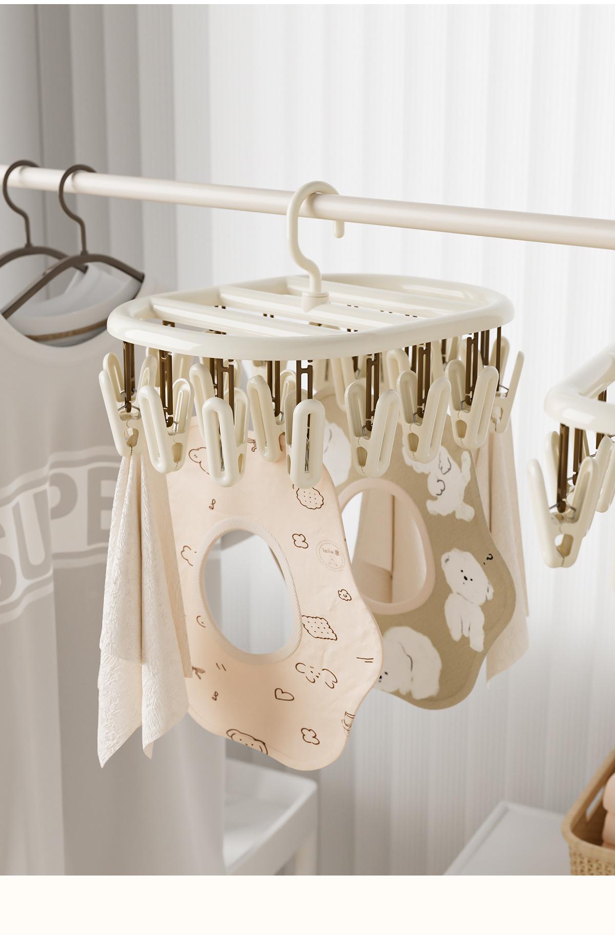 360-Degree Rotating Stackable Clothes Drying Rack for Home Use, Socks, Towels, Baby Scarves, Clothes Drying Clips