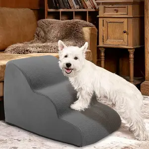 Dog steps for puppies, 3-step dog stairs, bed ramps, non-slip pet steps, detachable and washable sofa bed ladders, injured dogs, elderly dogs, cats