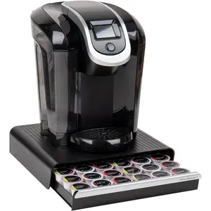 Single Serve Coffee Pod Drawer for 36 Pods, Countertop Organizer, Coffee Station Base, Black