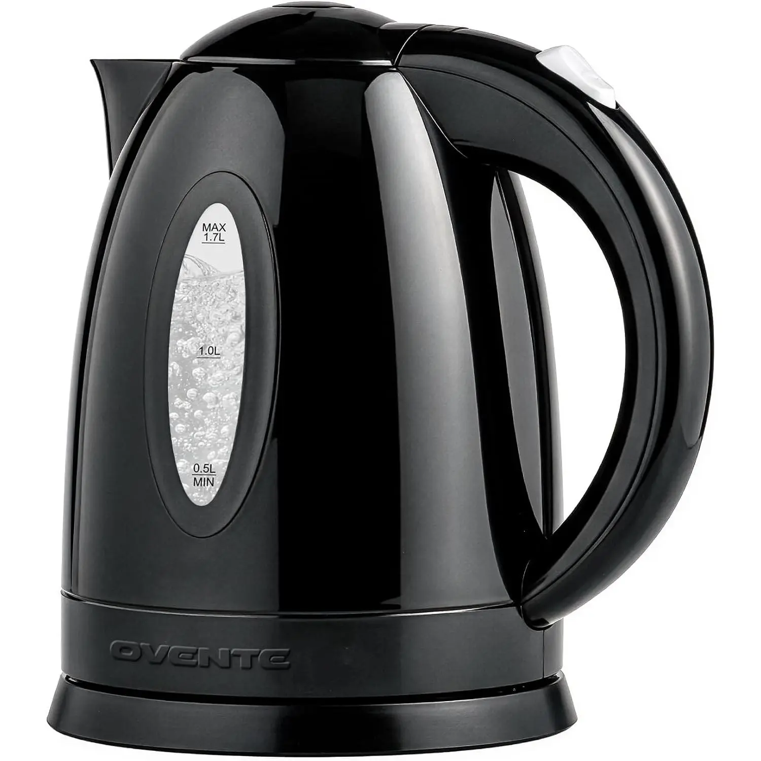 OVENTE 1.7L Electric Tea Kettle, 1100W BPA-Free Water Boiler, Black KP72B