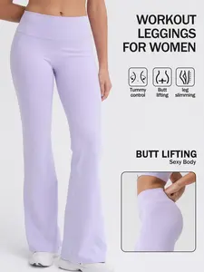 1-Pack Trending High-Waisted Bootcut Pants – Slight Flare Shapes Your Legs Stretchy Fabric Won't Dig In Lightweight Breathable No Stuffiness