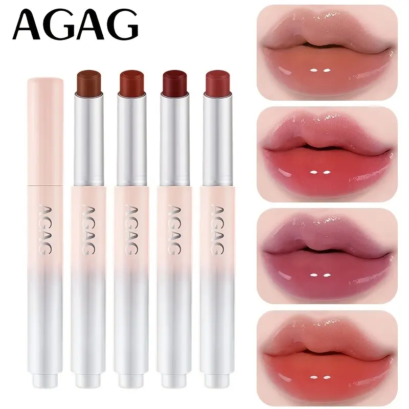 AGAG Korean Glossy Volumizing Lipstickavailable in 4 nude shades. This moisturizing, nonsticky formula delivers a high-shine, glass-like finish. It makes a perfect beauty gift for occasions such as Valentine's Day, Halloween, Christmas, dates, and parties