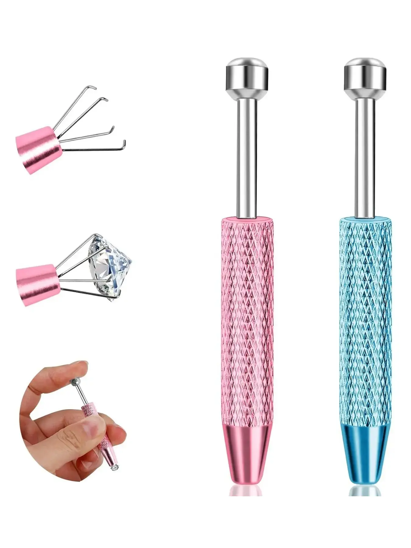 Stainless Steel Piercing Grabber Tool, Multi Color Metal Jewelry Holder Pick Up Tool for CZ Nose Stud Labret Ear Piercing Jewelry, Hypoallergenic Versatile Recyclable Body Piercing Accessory Tool Kit