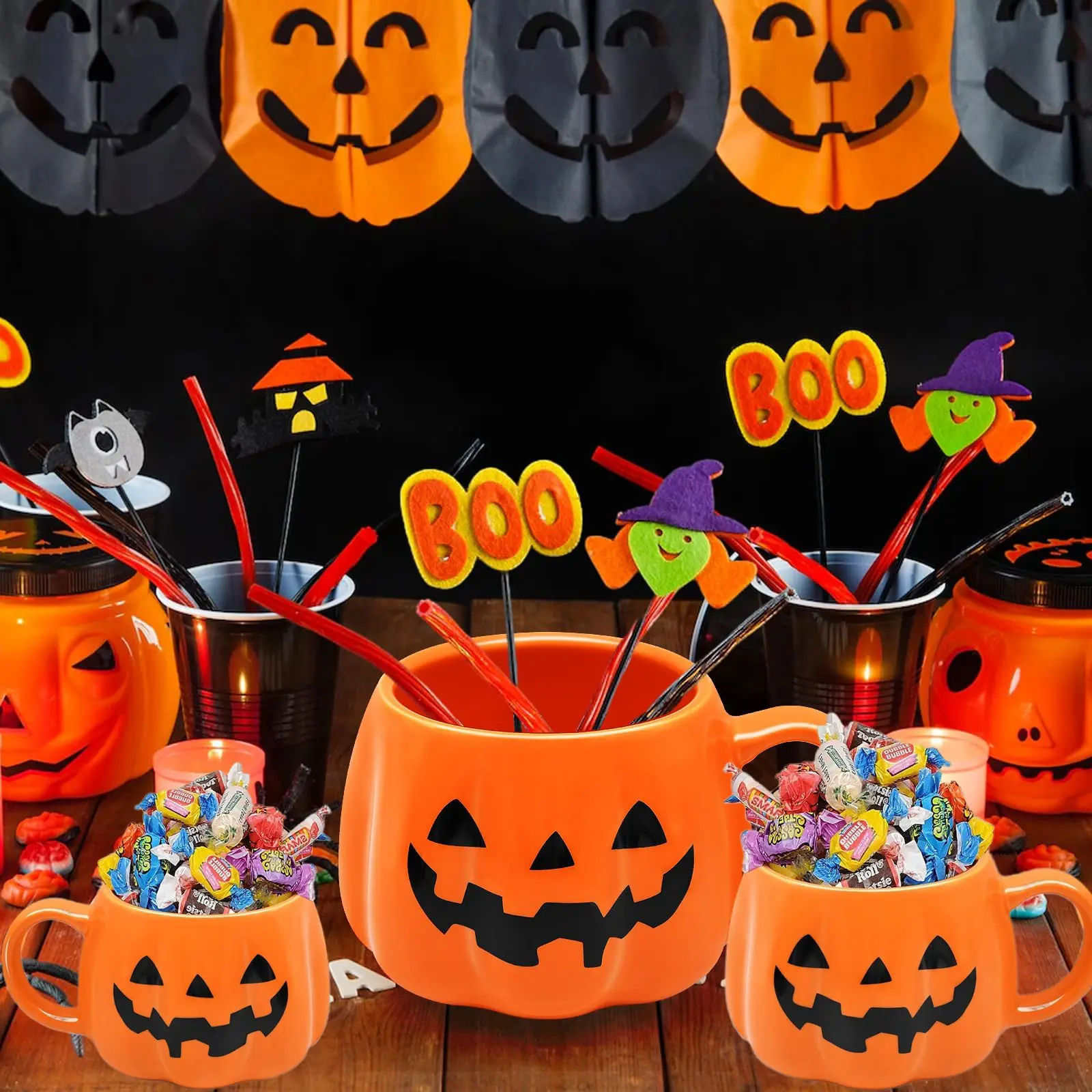 Kediikcos Halloween Pumpkin Mug, Ceramic Coffee Cup, Funny Pumpkin Cup, 14oz/400ML Large Capacity, Halloween Theme Gift