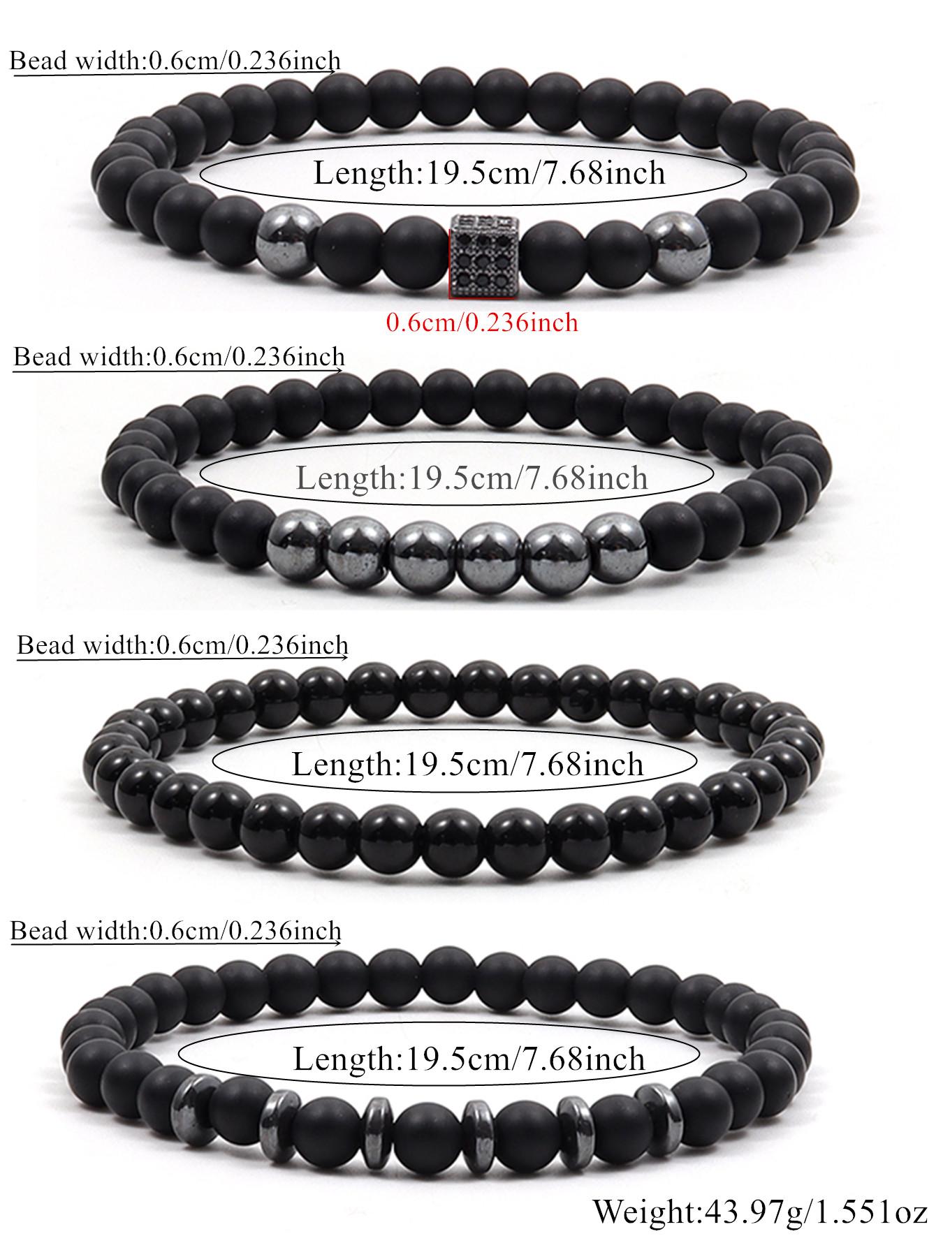 Men's Street Trend Beaded & Cross Charm Bracelets, 3pcs/set Trendy Minimalist Matching Bracelets, Chic Hip Hop Vintage Jewelry As Gift for Boyfriend, Stackable Bracelets, Mix Bracelets, Bangles Bracelets Set