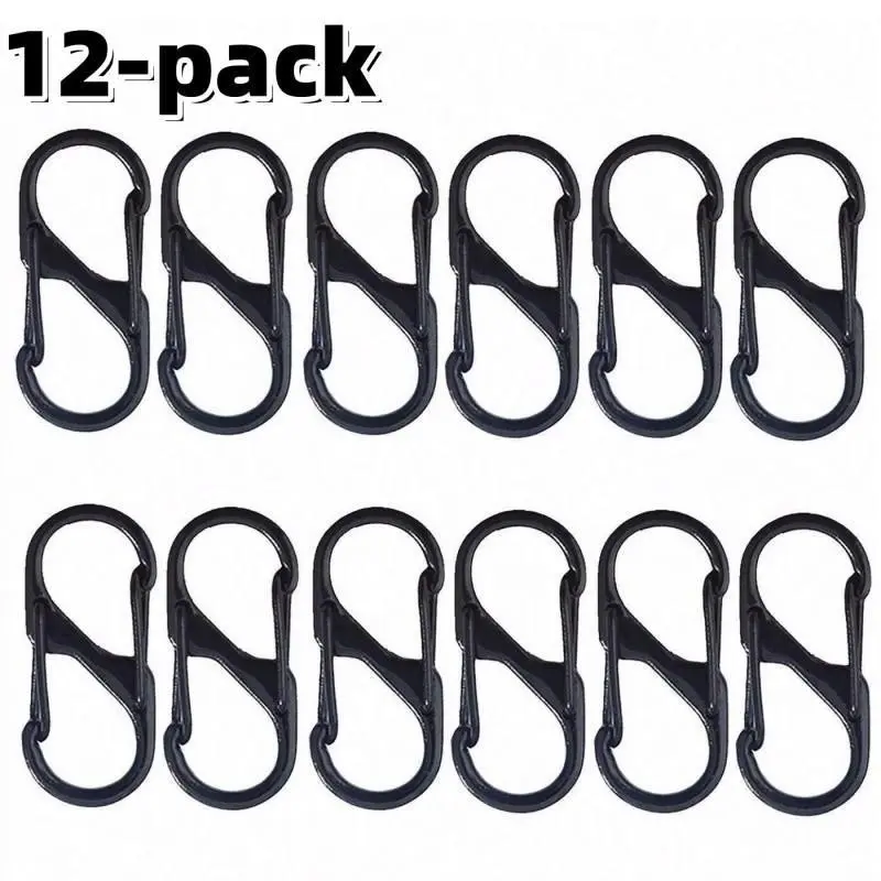 12-Pack Backpack Zipper Locks, Dual Spring S-Type Hook, Anti-Theft, Ideal for Luggage and Camping, Protect Your Items Securely