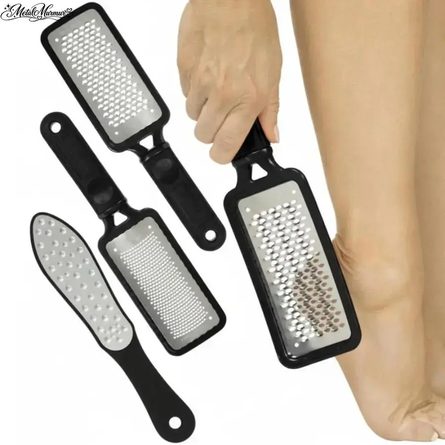3-Pack Stainless Steel Foot File Set - Smooth Callus Remover, Secure Grip Dead Skin Scraper, Heel Removal Tool, Lightweight Pedicure Tool for Wet/Dry Skin (Resists Everyday Wear)