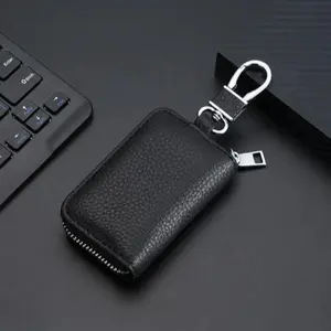 Universal PU Leather Car Key Fob Protective Case, Premium Aerosopastyle Key Holder Cover for Men & Women Car Interior Accessory