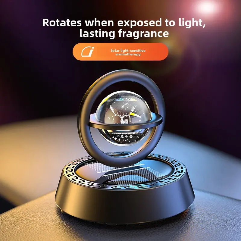 Solar-Powered Car Air Freshener Diffuser - Multi-Functional Car Interior Accessory, Long-Lasting Fragrance, Exquisite Dashboard Decor