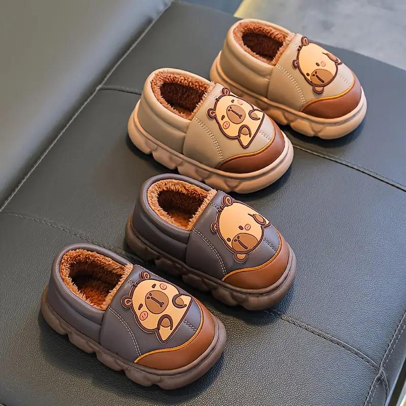 1 Pair of Capybara Kids' Slippers for Autumn and Winter, Boys' Indoor Home Plush Slippers for Girls, Cute Cartoon Slippers, Lightweight Slippers, Soft Slippers, Slippers For Girls, Slippers For Boys
