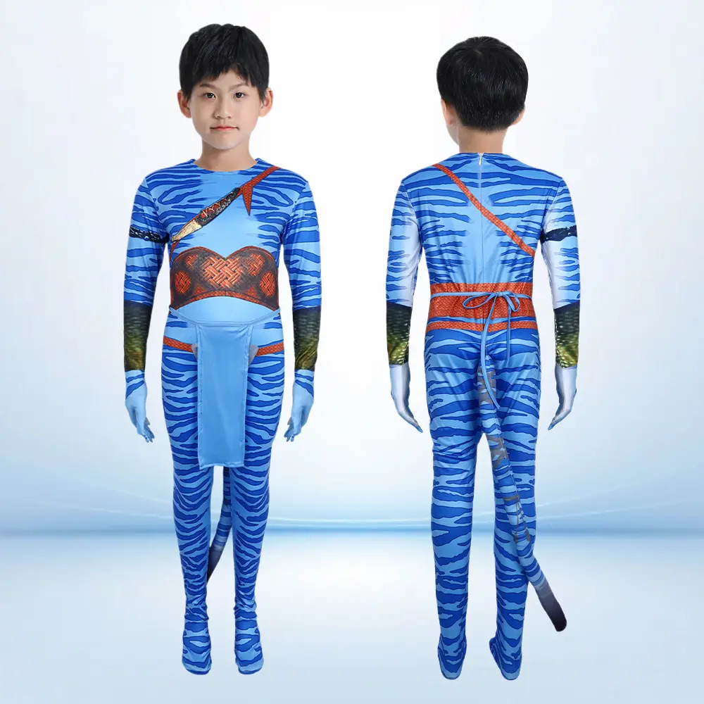 Avatar The Way of Water Milk Silk Jumpsuit Skin-Tight Cos Outfit For Halloween Stage Role Play