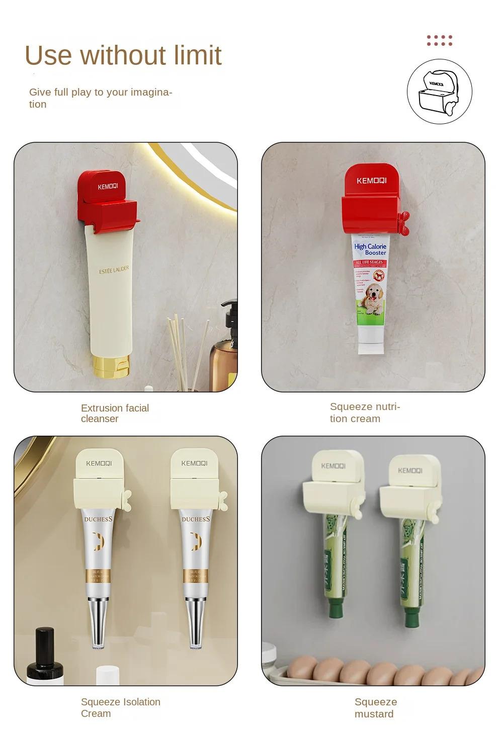 Rolling Tube Toothpaste Squeezer Toothpaste Seat Holder Stand Rotate Toothpaste Dispenser for Bathroom Gift Hand Plastic Aluminium Cream Tool Manual Toothpaste Wringer.