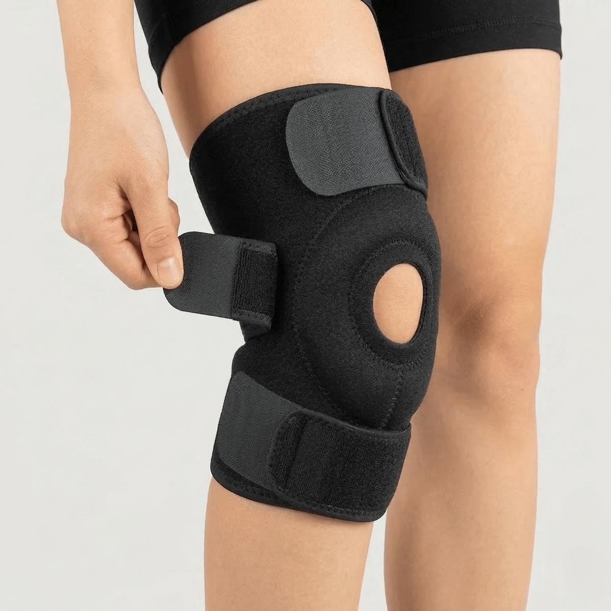 Open Patella Knee Brace - Adjustable Compression Support for Running, Workout & Joint Stability