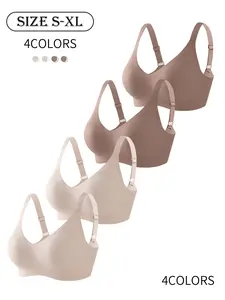 3/4/5-Pack jelly wireless high-quality bra with shaping, slimming effect, adjustable straps, and sports vest—ideal for daily wear, casual outings, parties, or yoga. Comfortable, breathable, soft-to-the-skin, seamless, and premium quality.