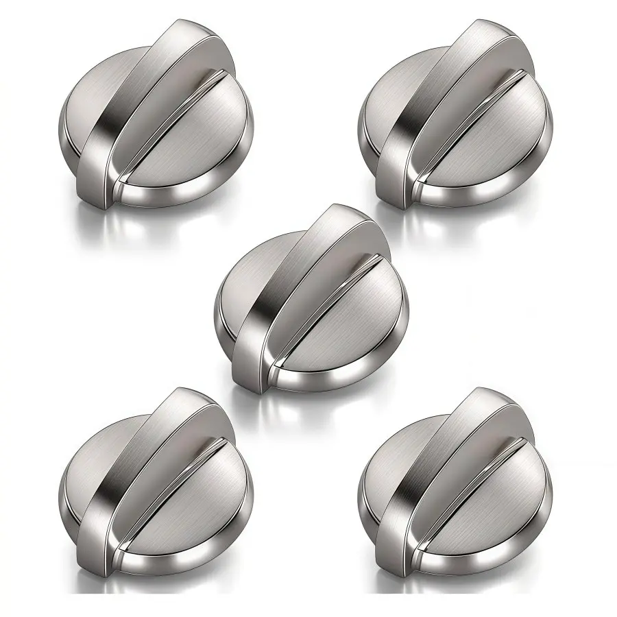 5-Pack Ge Kitchen Oven Knob Replacement, Compatible with 191d5100 Model, Fits Ge Ovens and Stoves, Replace Models: 1373043, Ap4346312, Ah2321076, Eap2321076, Ps2321076