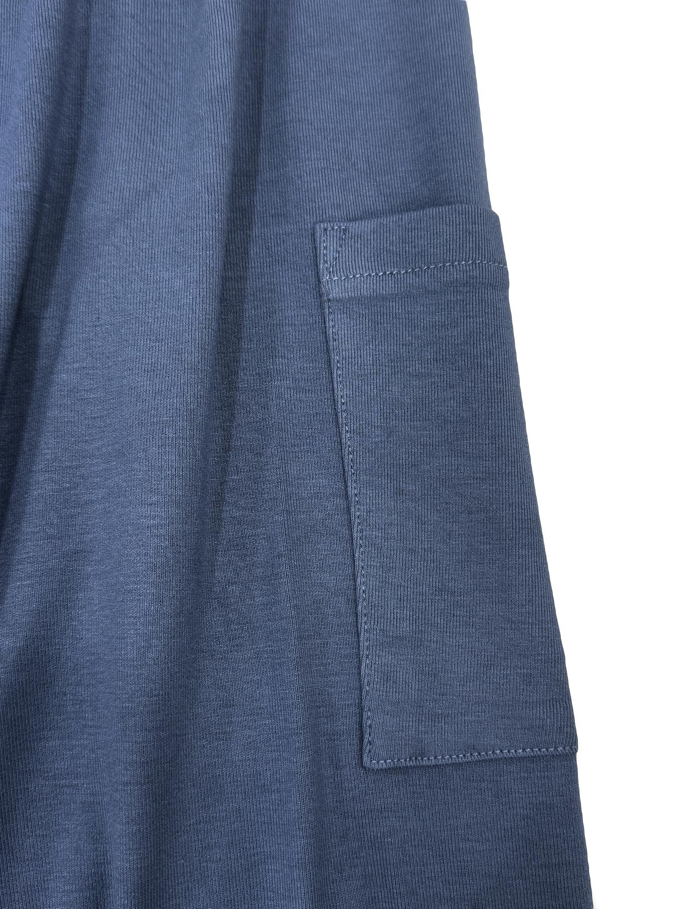 Women's 2-Piece Solid Drop-Shoulder Tee & Elastic Waist Pants Set, Casual Fit Fashion Cozy Half Sleeve Top & Trousers for Daily Outdoor Wear, Ladies' Clothes for All Seasons