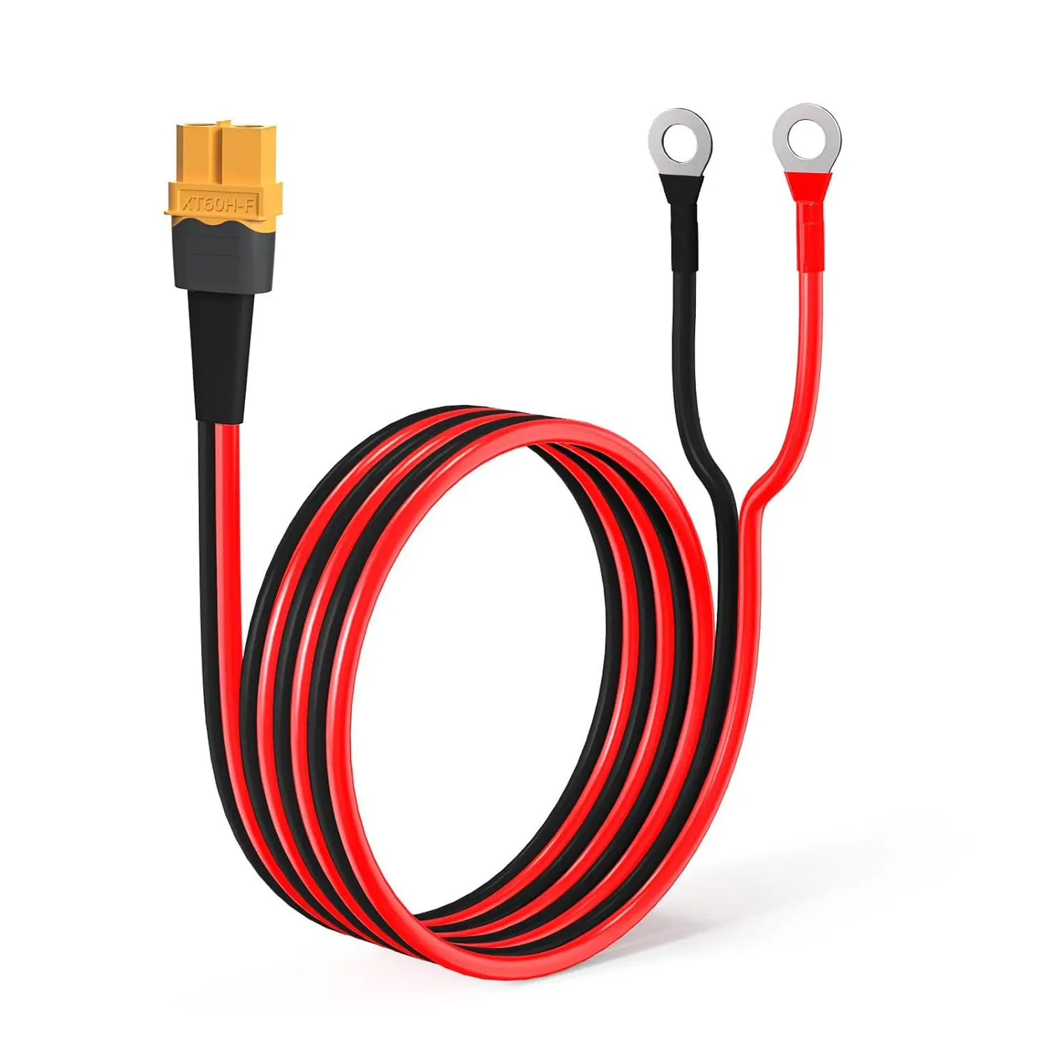 XT60 to O Ring Terminal Cable, 10AWG XT60 Female to O Ring Connector Cable with Tinned Pure Wire for RC Battery Solar Portable Power Power Station and Solar Panel(5FT)