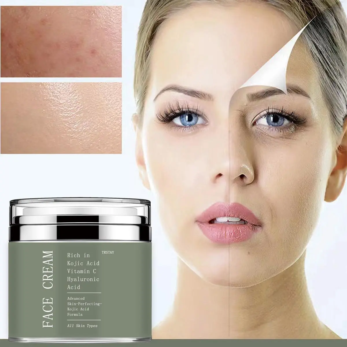TRSTAY Hydrating Moisturizer - Rich in Quercetin, Vitamin C & Hyaluronic Acid, Advanced Perfect Skin Formula, 50g Single Item Bottle (6.4cm/2.5in-7.6cm/2.9in), 3-Year Shelf Life, Suitable for All Skin Types, Moisture Boosting