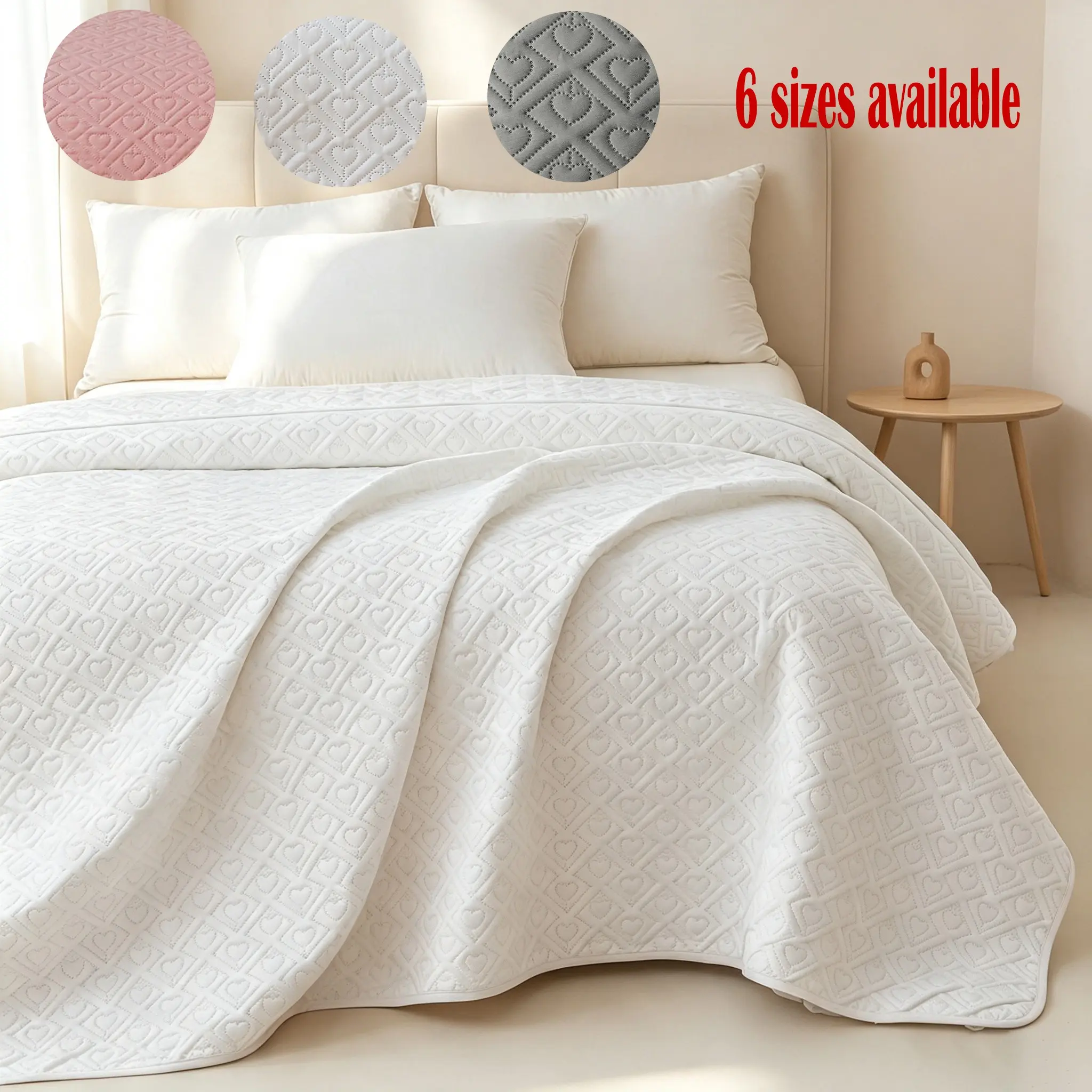 Double-Sided Large Bed Cover Set, Lightweight Breathable Thin Quilt, Ultrasonic Stitched Bedspread, Colors