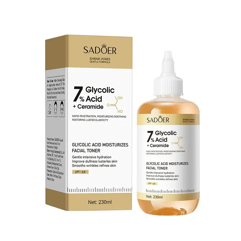 Glycolic Acid 7% Exfoliating Toner, Glycolic Treatment Tonic, Brightening and Smoothing Daily Toner for More Even-Looking Skin Tone
